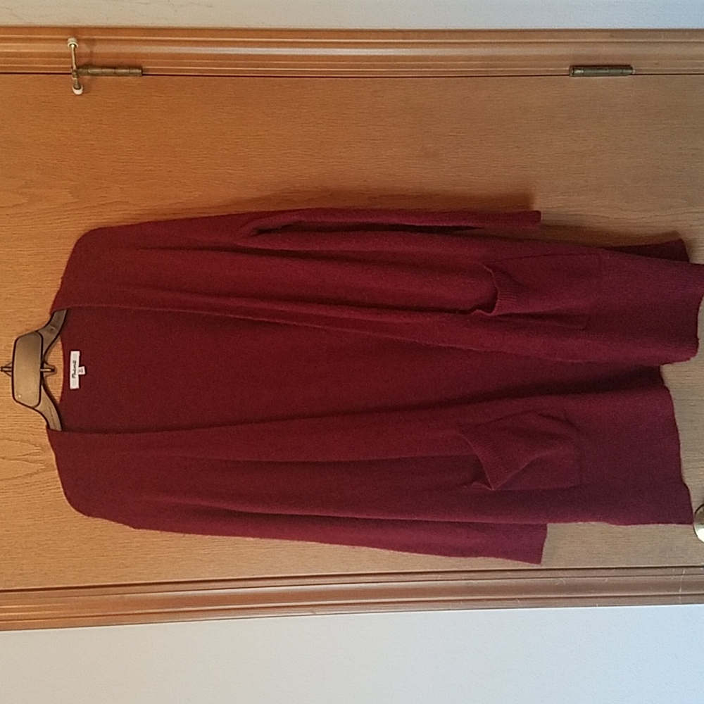 Madewell XS Burgundy Open Faced Sweater